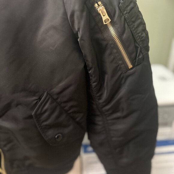 Alpha Industries MA-1 Flight Jacket Bomber Jacket Black and Orange Reversible - Picture 5 of 6